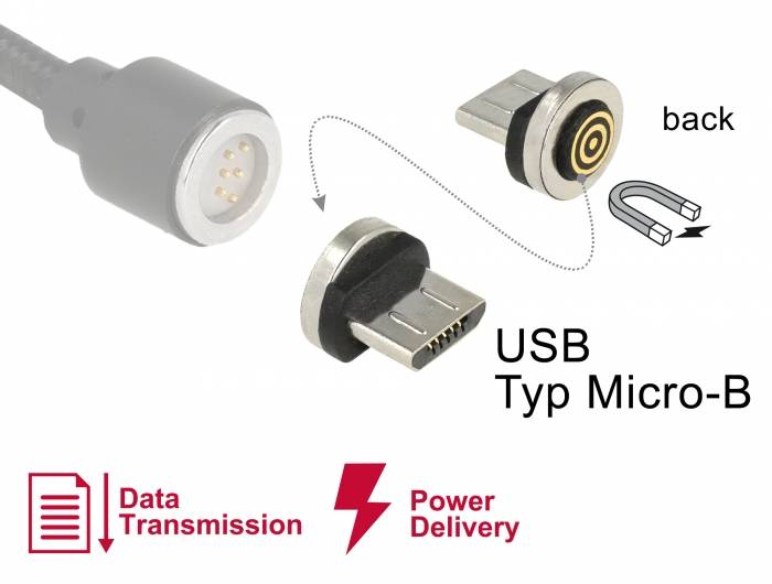 DeLOCK Magnetic - USB-Anschluss - Micro-USB Typ B (M)