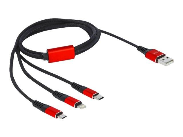 Delock 3 in 1 - Kabel nur zum Laden - USB männlich zu Lightning, 24 pin USB-C männlich