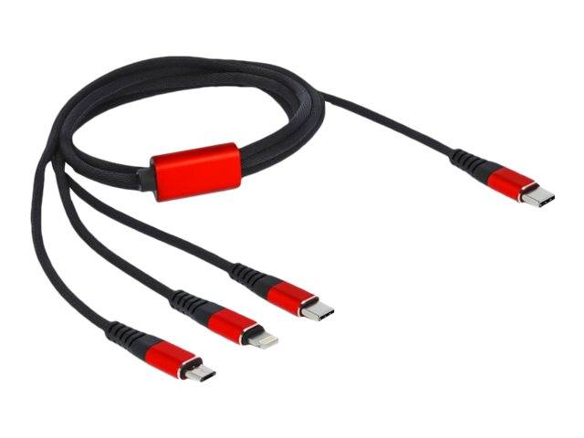 Delock 3 in 1 - Kabel nur zum Laden - 24 pin USB-C männlich zu Micro-USB Typ B, Lightning, 24 pin USB-C männlich