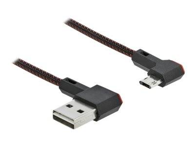 DeLOCK Easy - USB-Kabel - USB (M) links/rechts abgewinkelt, umkehrbar bis Micro-USB Typ B (M)