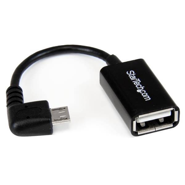 StarTech.com Micro USB rechts gewinkelt auf USB OTG Adapter Stecker / Buchse - Micro USB zu USB Kabel 12cm - On The Go K