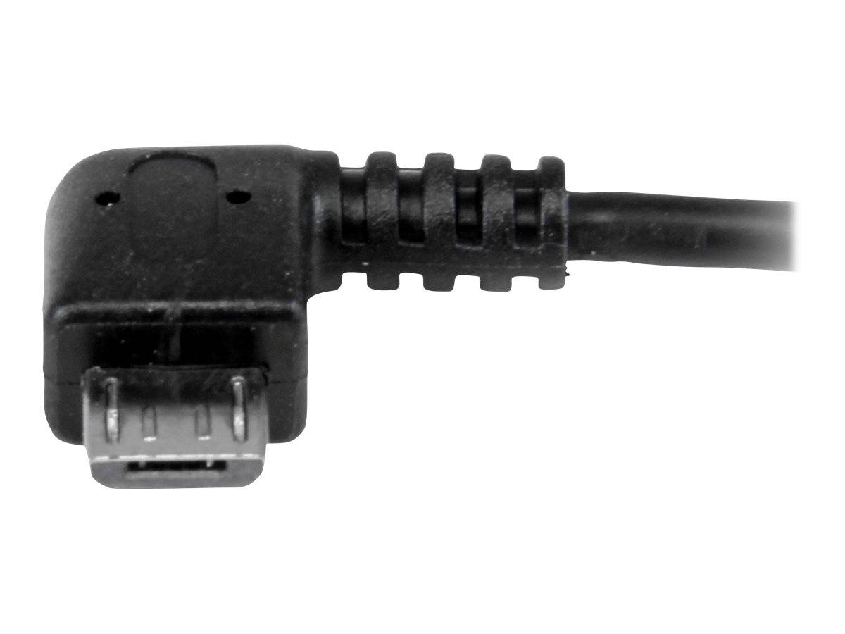 StarTech.com Micro USB rechts gewinkelt auf USB OTG Adapter Stecker / Buchse - Micro USB zu USB Kabel 12cm - On The Go Kabel - Schwarz