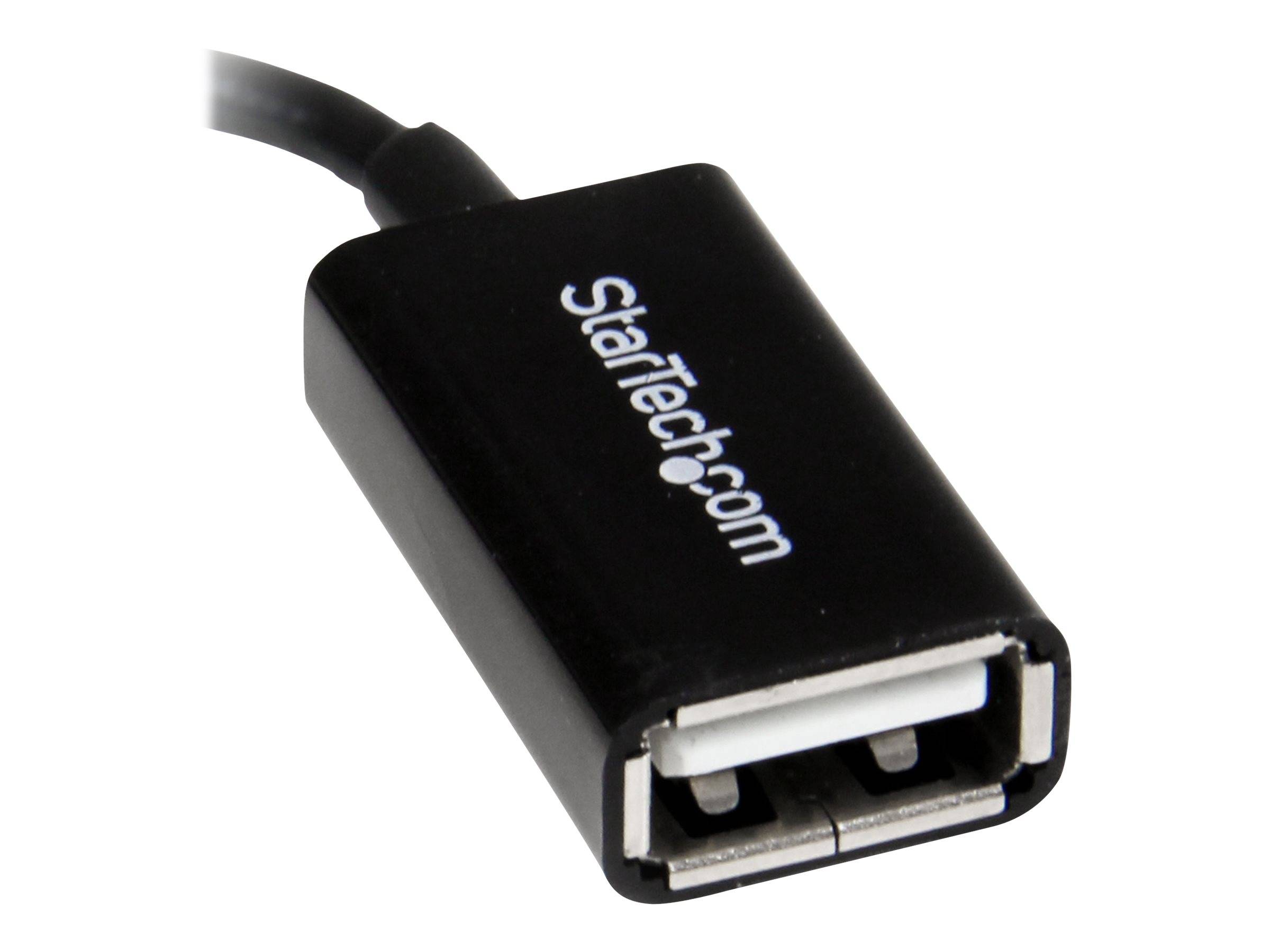 StarTech.com Micro USB rechts gewinkelt auf USB OTG Adapter Stecker / Buchse - Micro USB zu USB Kabel 12cm - On The Go K