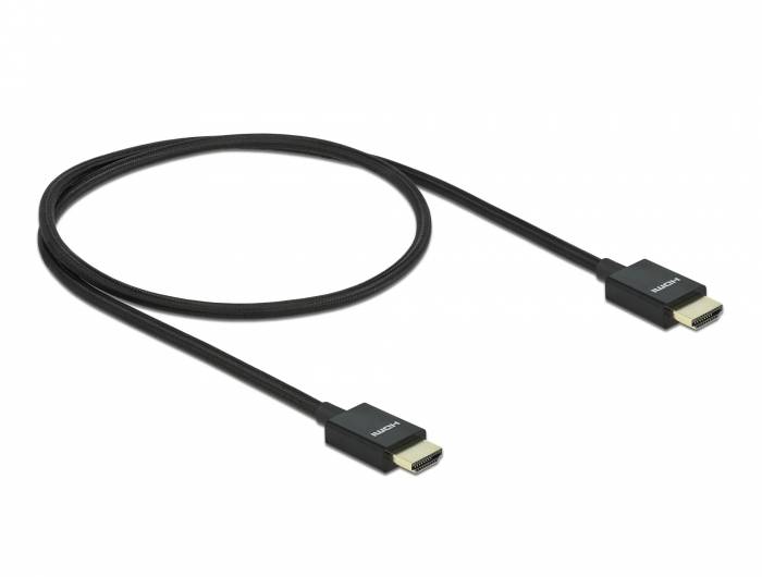 Delock - High Speed - HDMI-Kabel - HDMI männlich zu HDMI männlich - 50 cm - Koax - Schwarz - Dolby DTS-HD Master Audio-U