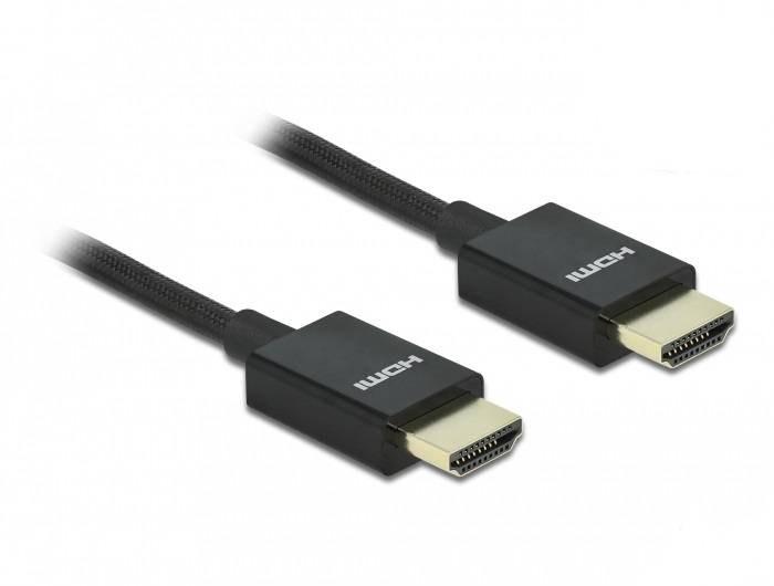 Delock - High Speed - HDMI-Kabel - HDMI männlich zu HDMI männlich - 50 cm - Koax - Schwarz - Dolby DTS-HD Master Audio-U