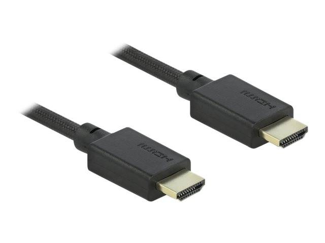 Delock - Highspeed - HDMI-Kabel mit Ethernet - HDMI männlich bis HDMI männlich - 2.5 m - Schwarz - Dolby DTS-HD Master Audio-Unterstützung, Dolby