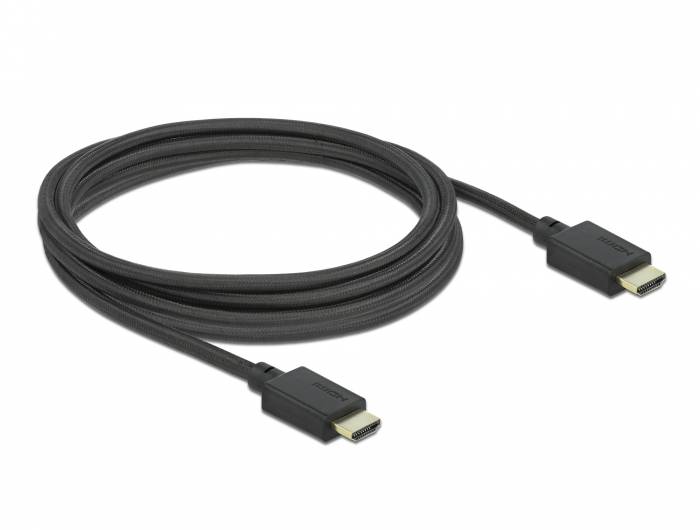 Delock - Highspeed - HDMI-Kabel mit Ethernet - HDMI männlich bis HDMI männlich - 2.5 m - Schwarz - Dolby DTS-HD Master Audio-Unterstützung, Dolby
