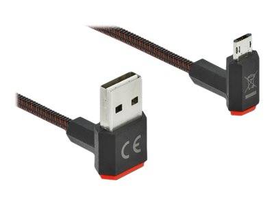DeLOCK Easy - USB-Kabel - USB (M) nach oben/unten abgewinkelt, doppelseitig bis Micro-USB Typ B (M)