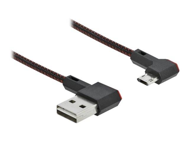 DeLOCK Easy - USB-Kabel - USB (M) links/rechts abgewinkelt, umkehrbar bis Micro-USB Typ B (M)