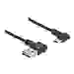 Delock EASY-USB 2.0 Kabel Typ-A Stecker zu EASY-USB Typ Micro-B Stecker gewinkelt links / rechts 0,2 m schwarz