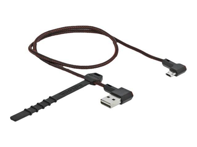 DeLOCK Easy - USB-Kabel - USB (M) 90° abgeschrägt, umkehrbar bis Micro-USB Typ B (M)