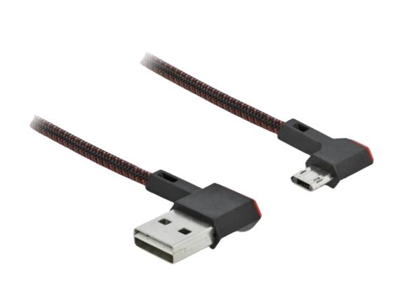 DeLOCK Easy - USB-Kabel - USB (M) links/rechts abgewinkelt, umkehrbar bis Micro-USB Typ B (M)