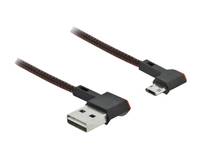 DeLOCK Easy - USB-Kabel - USB (M) links/rechts abgewinkelt, umkehrbar bis Micro-USB Typ B (M)
