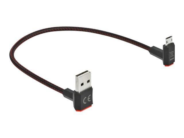 DeLOCK Easy - USB-Kabel - USB (M) nach oben/unten abgewinkelt, doppelseitig bis Micro-USB Typ B (M)