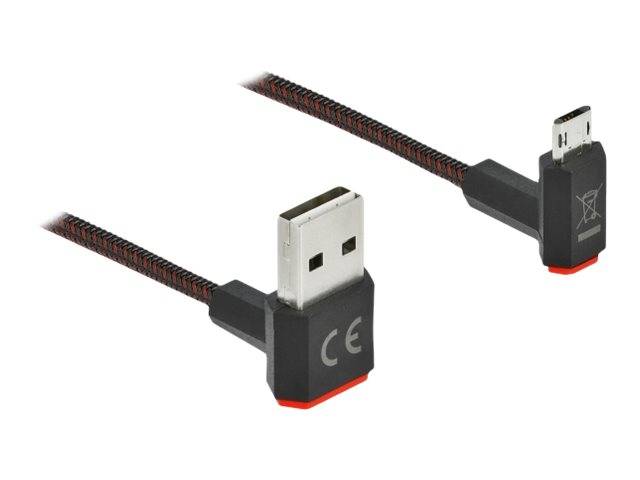 DeLOCK Easy - USB-Kabel - USB (M) nach oben/unten abgewinkelt, doppelseitig bis Micro-USB Typ B (M)
