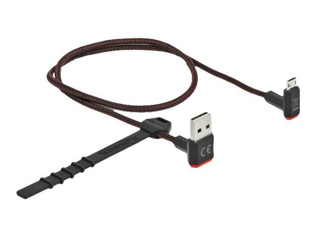 DeLOCK Easy - USB-Kabel - USB (M) nach oben/unten abgewinkelt, doppelseitig bis Micro-USB Typ B (M)