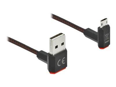 DeLOCK Easy - USB-Kabel - USB (M) nach oben/unten abgewinkelt, doppelseitig bis Micro-USB Typ B (M)
