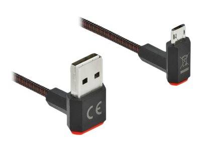 DeLOCK Easy - USB-Kabel - USB (M) nach oben/unten abgewinkelt, doppelseitig bis Micro-USB Typ B (M)