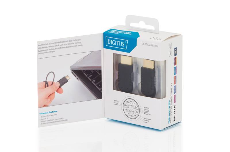 HDMI High Speed Verbindungskabel mit Ethernet, Typ A, hoch flexibel