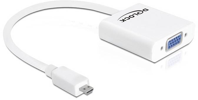 Delock Adapter HDMI-micro D Stecker > VGA Buchse weiß