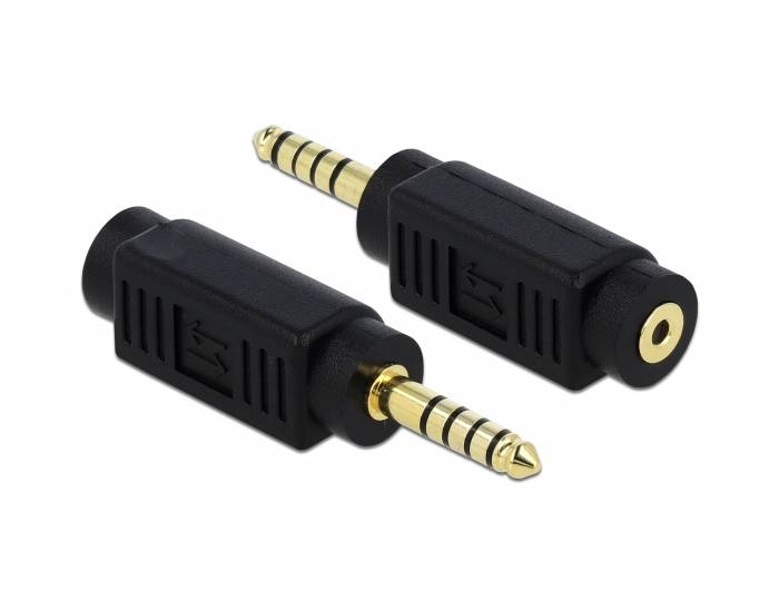 Delock - Audiokoppler - Symmetrisches Stereo 4,4 mm männlich bis 4-poliger Mikro-Stecker weiblich