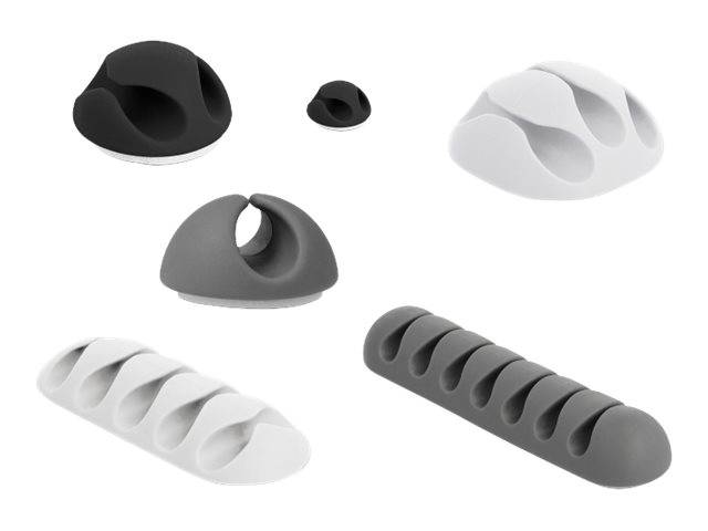 DeLOCK Combo Set - Kabelhalter-Kit - Tisch montierbar, Oberfläche montierbar, geeignet für Wandmontage