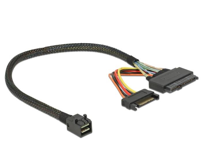 DeLOCK - Internes SAS-Kabel - SFF-8643 (M) bis SATA-Stromstecker, U.2 (SFF-8639)