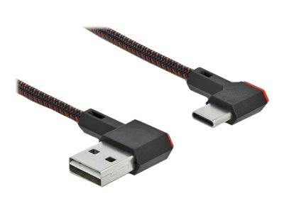 Delock Easy - USB-Kabel - USB (M) links/rechts abgewinkelt, umkehrbar zu 24 pin USB-C (M)