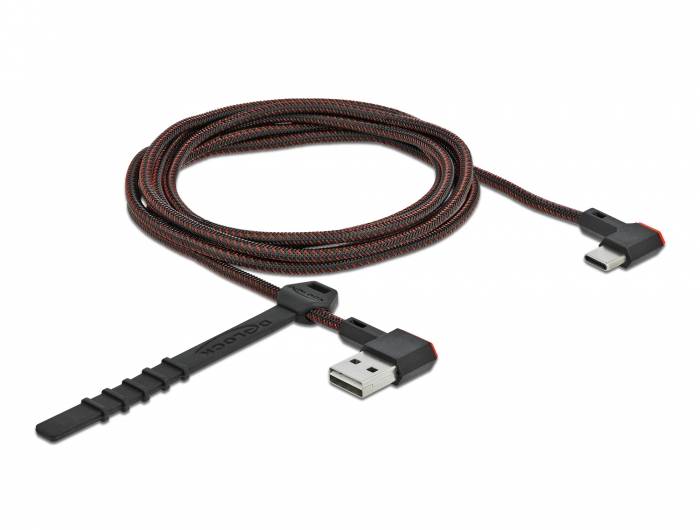 Delock Easy - USB-Kabel - USB (M) links/rechts abgewinkelt, umkehrbar zu 24 pin USB-C (M)