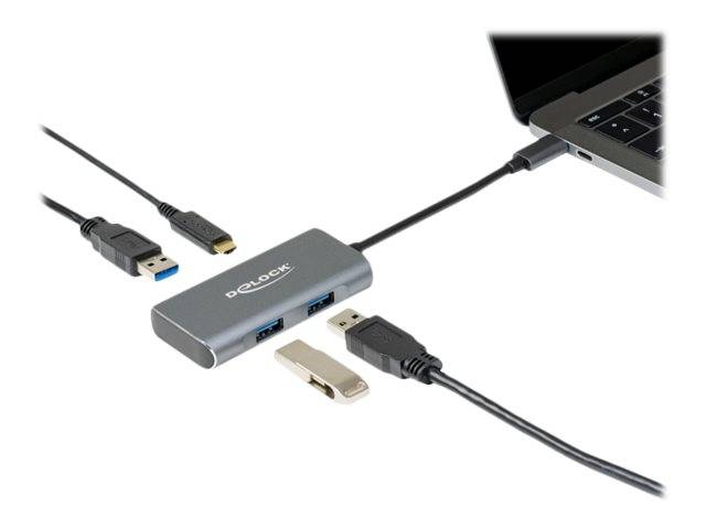 DeLOCK - Hub - 3 x USB 3.2 Gen 2 + 1 x USB-C 3.2 Gen 2