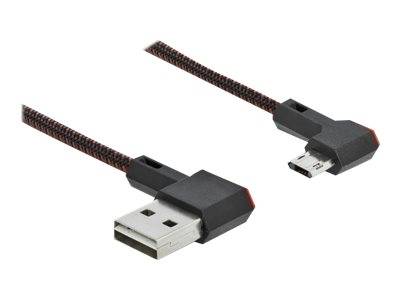 DeLOCK Easy - USB-Kabel - USB (M) links/rechts abgewinkelt, umkehrbar bis Micro-USB Typ B (M)