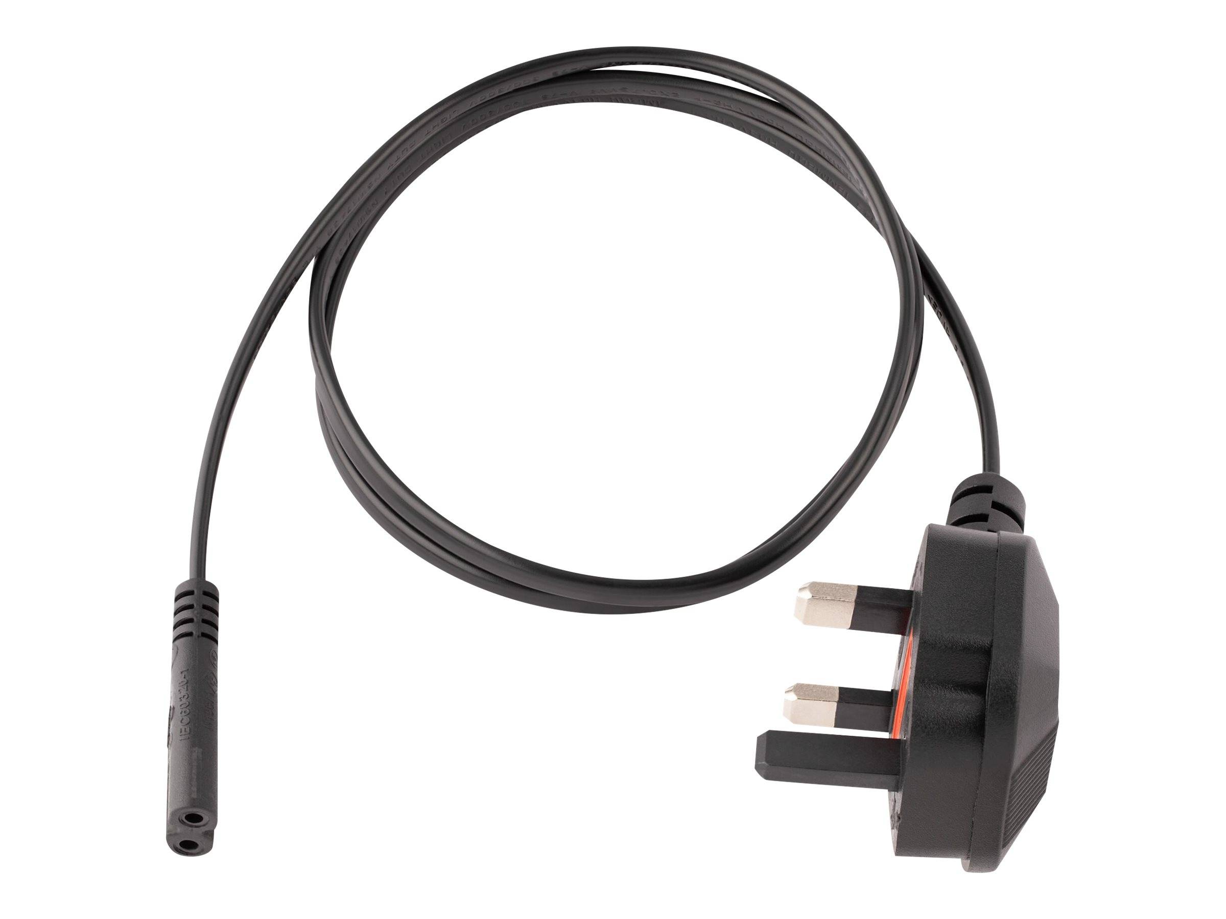 StarTech.com 1 m GB Laptop Ladekabel, BS 1363 Stecker auf C7, 2,5A 250V, 18AWG, Schwarz, Laptop Ersatzkabel, Drucker Str