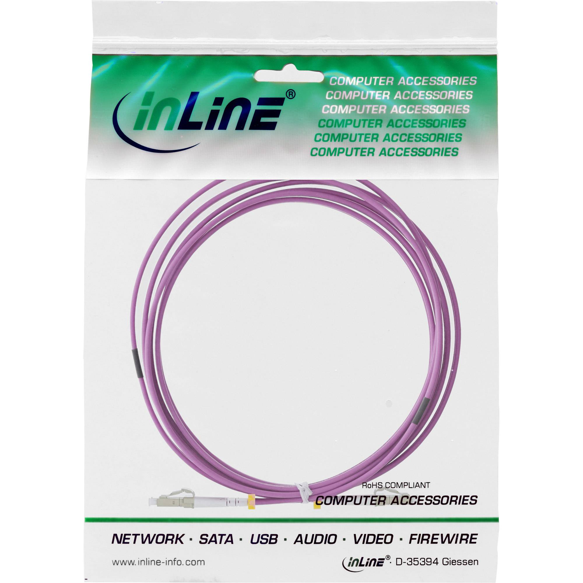 INLINE - LWL Duplex Kabel - LC/LC - 50/125µm - OM4 - 25m