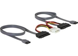 DeLOCK SATA All-in-One cable - SATA-Kabel - Serial ATA 150/300 - interne Stromversorgung, 4-polig, SATA bis SATA Combo (W)