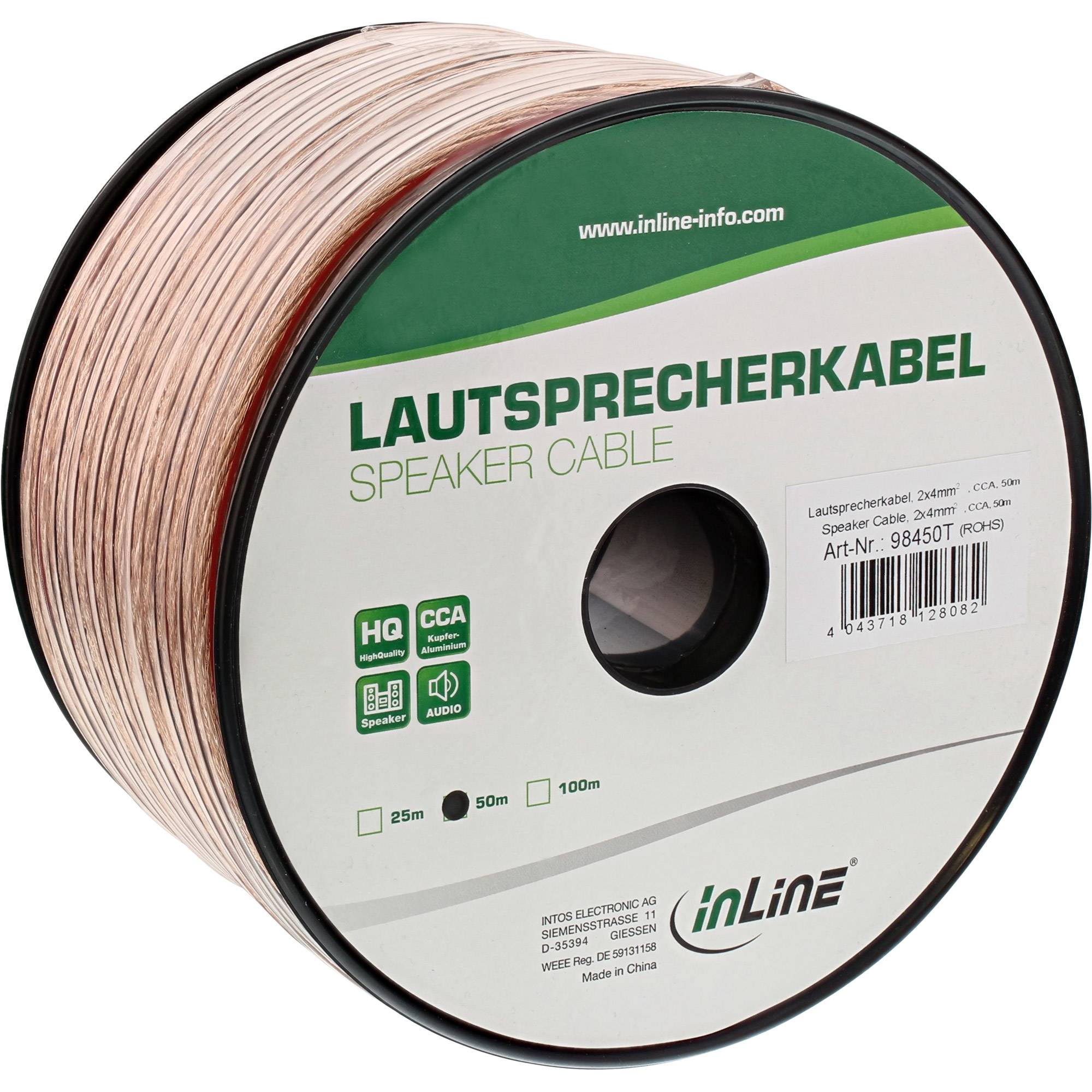 InLine - Bulk-Lautsprecherkabel - 4 mm² - 50 m