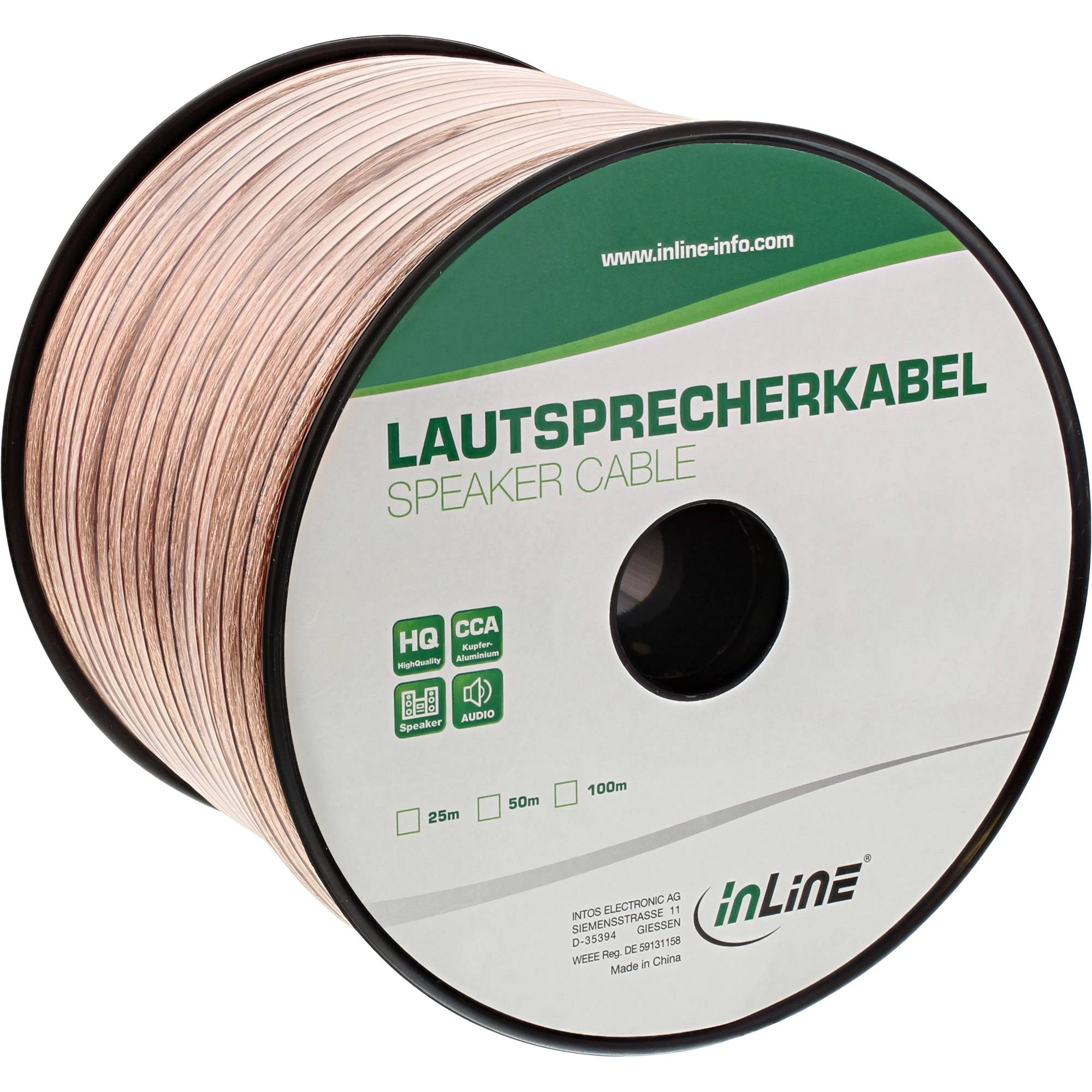 InLine - Lautsprecherkabel - 2.5 mm² - ohne Stecker bis ohne Stecker