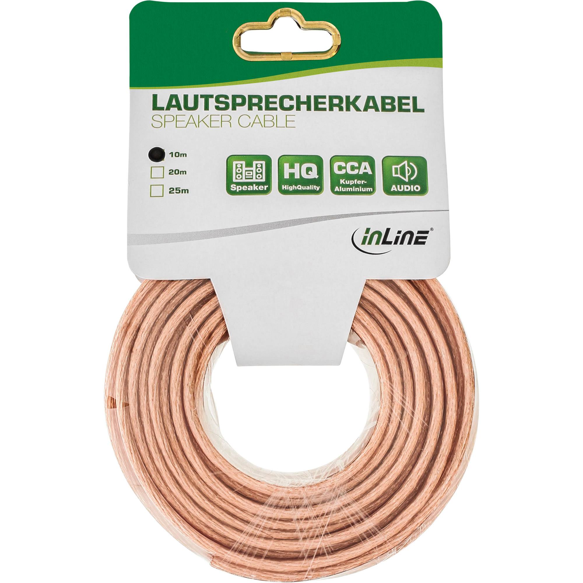 INLINE - Lautsprecherkabel - 2x 2,5mm² - CCA - transparent - 10m