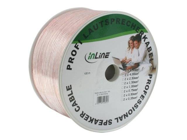INLINE - Lautsprecherkabel - 2x 2,5mm² - CCA - transparent - 100m