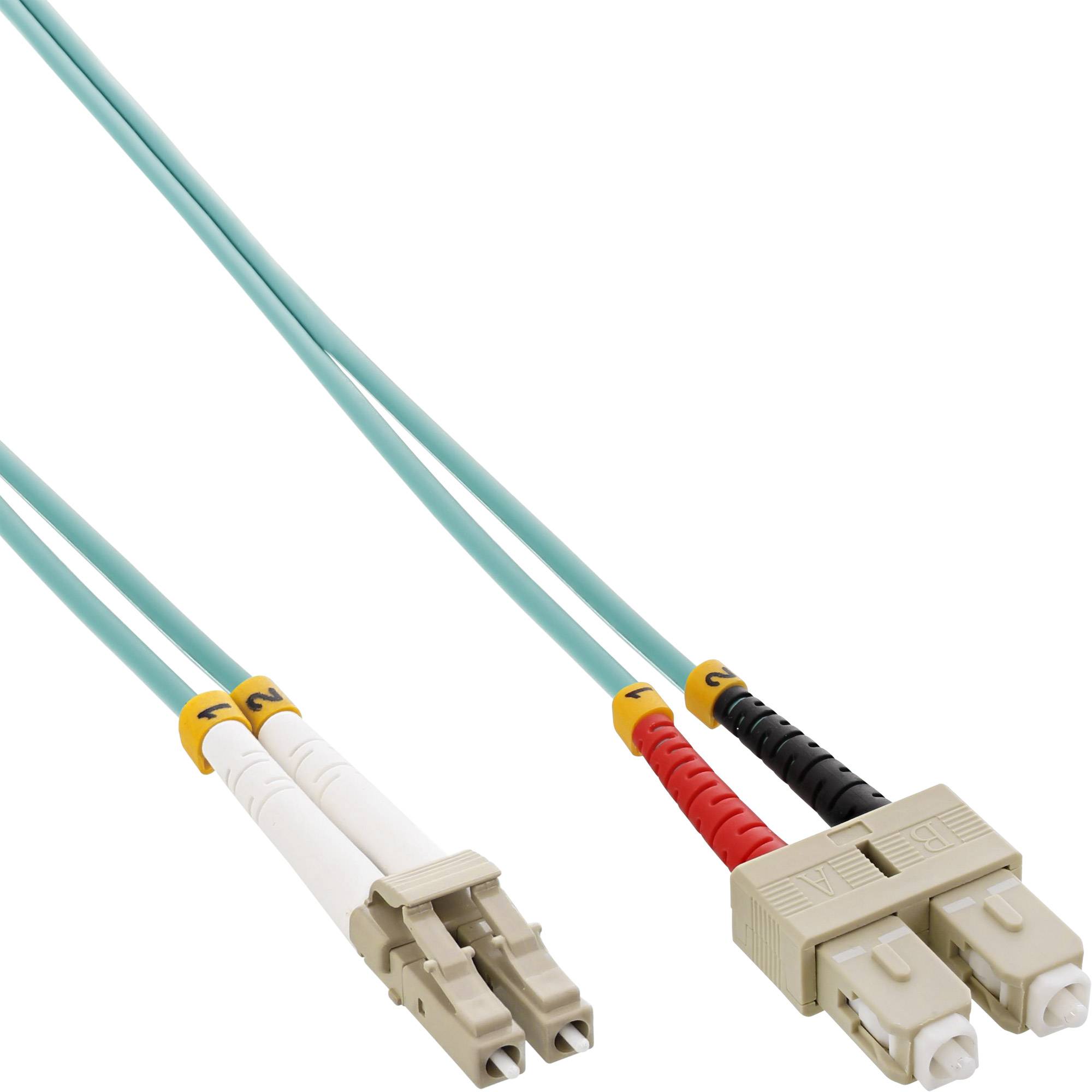 INLINE - LWL Duplex Kabel - LC/SC - 50/125µm - OM3 - 1m
