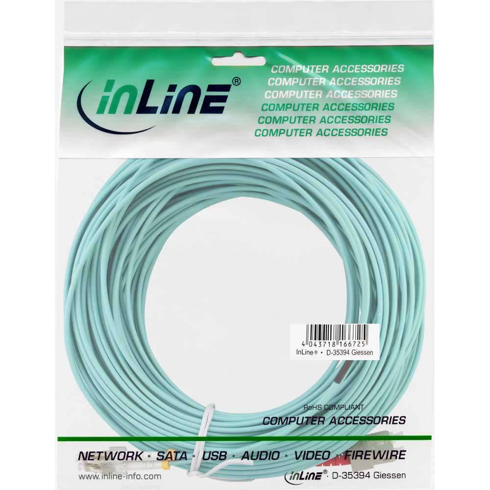 INLINE - LWL Duplex Kabel - LC/SC - 50/125µm - OM3 - 15m