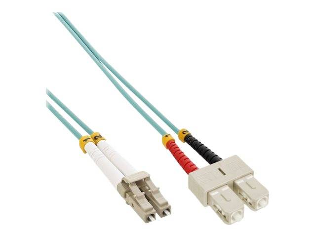 INLINE - LWL Duplex Kabel - LC/SC - 50/125µm - OM3 - 15m