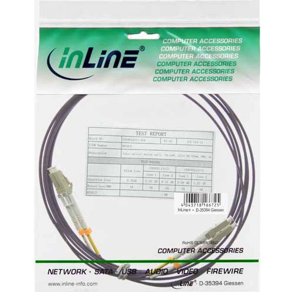 INLINE - LWL Duplex Kabel - LC/LC - 50/125µm - OM4 - 25m