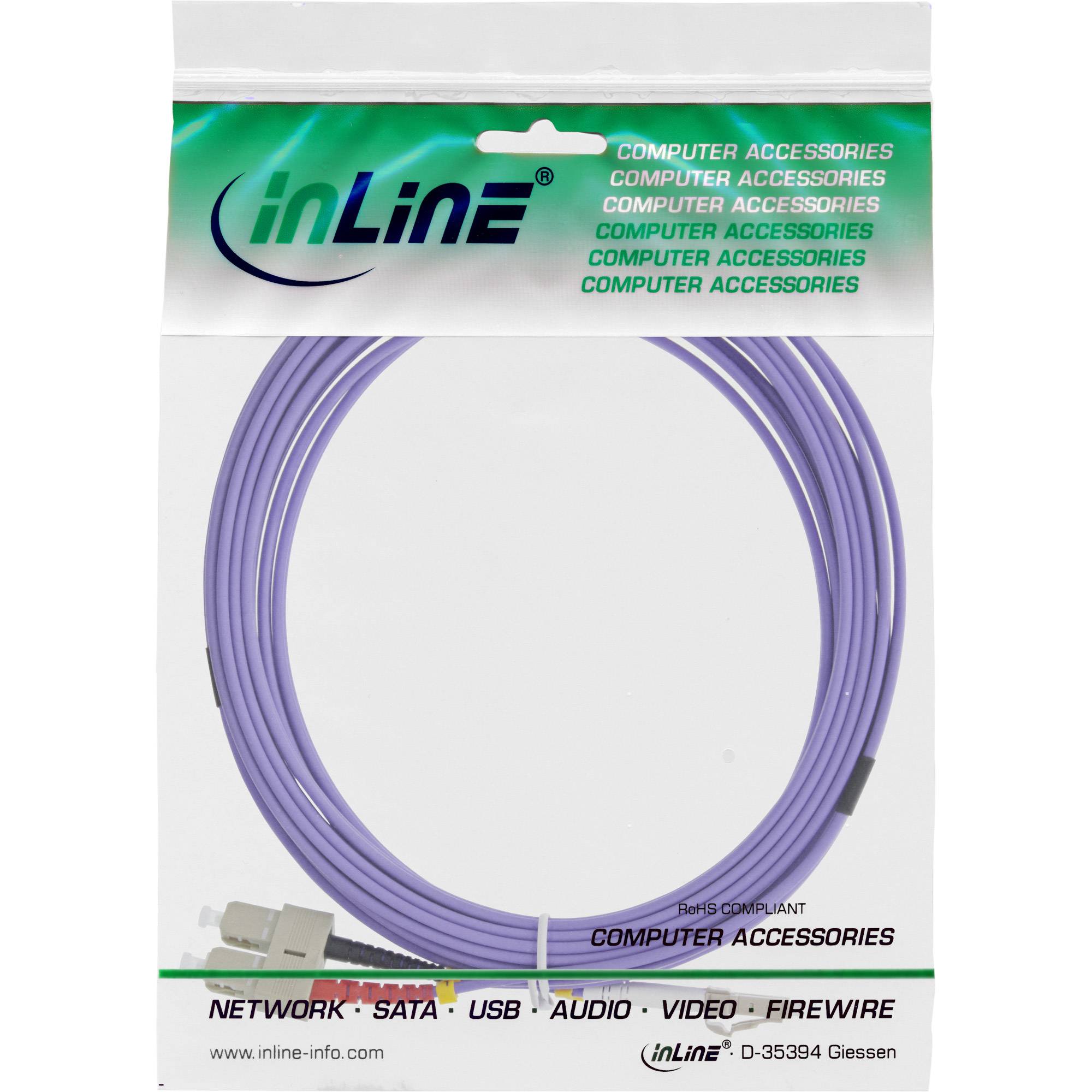 INLINE - LWL Duplex Kabel - LC/SC - 50/125µm - OM4 - 5m