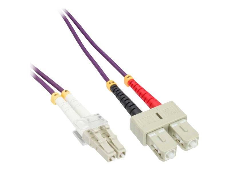 INLINE - LWL Duplex Kabel - LC/SC - 50/125µm - OM4 - 0,5m