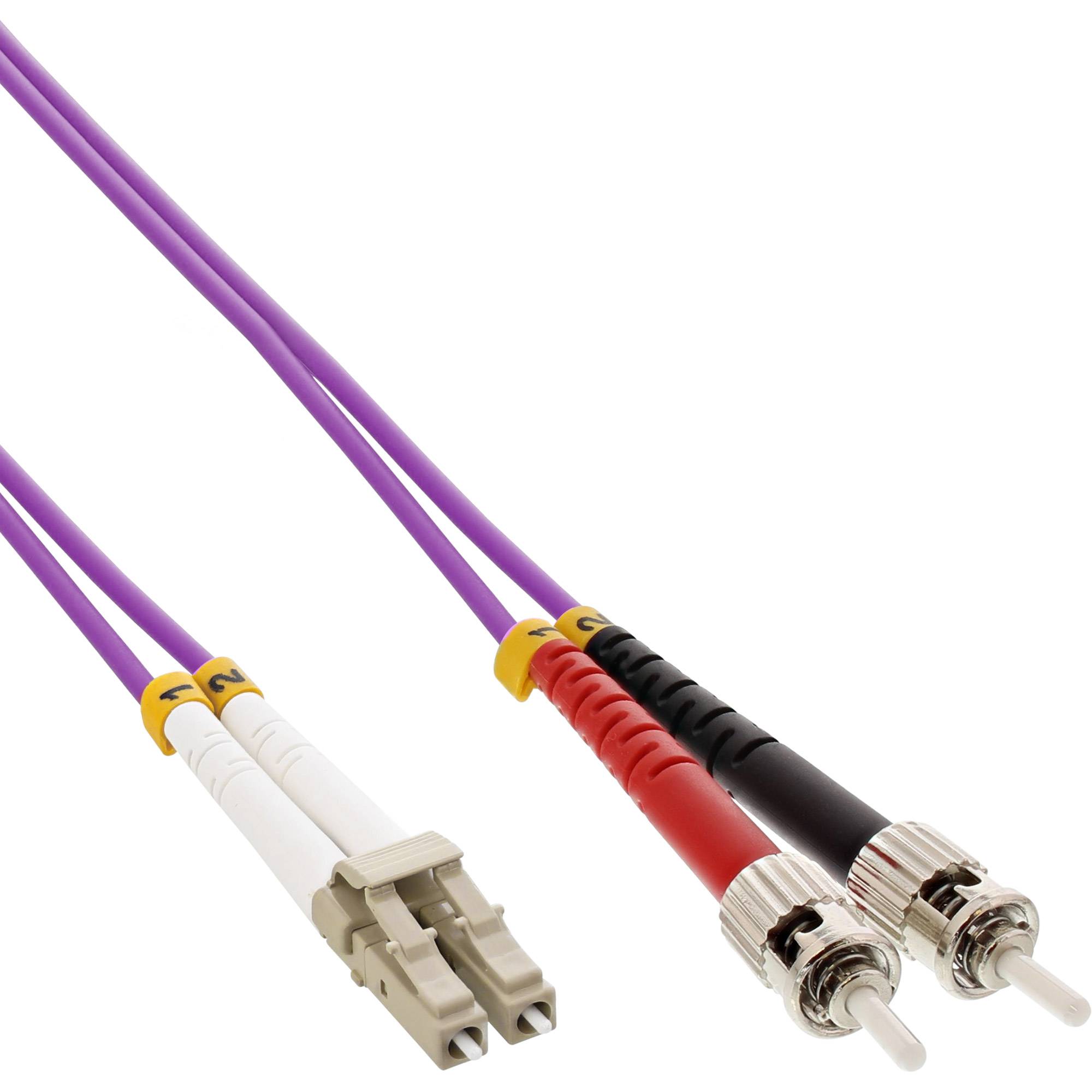 INLINE - LWL Duplex Kabel - LC/ST - 50/125µm - OM4 - 1m