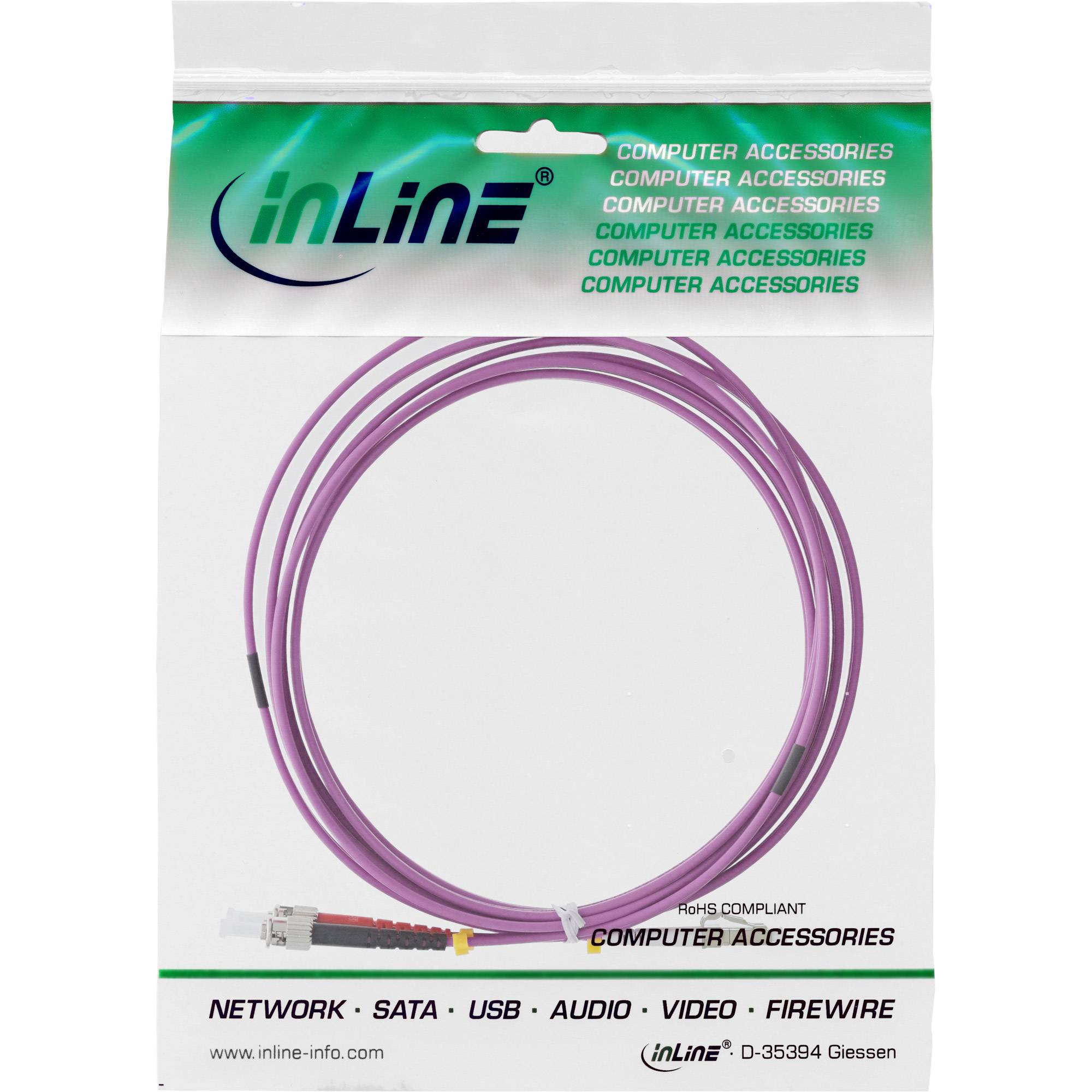 INLINE - LWL Duplex Kabel - LC/ST - 50/125µm - OM4 - 2m