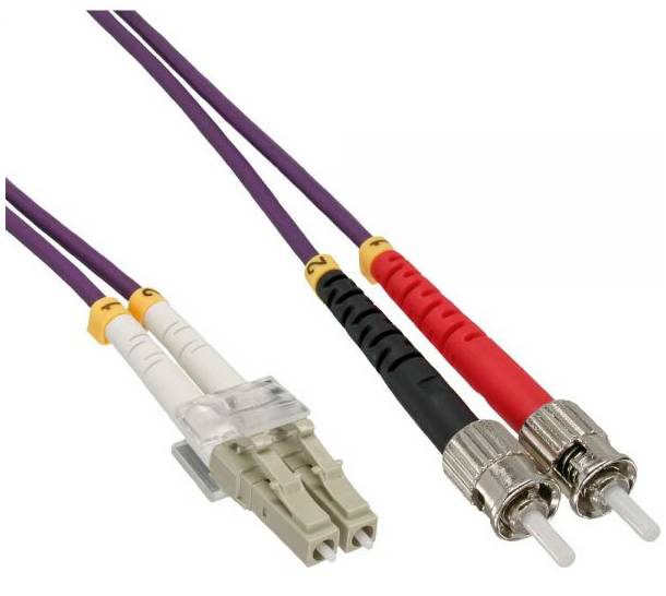 INLINE - LWL Duplex Kabel - LC/ST - 50/125µm - OM4 - 0,5m
