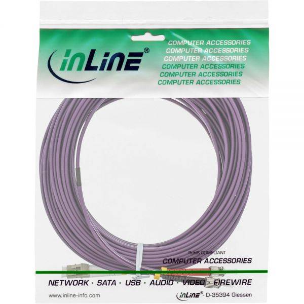 INLINE - LWL Duplex Kabel - LC/ST - 50/125µm - OM4 - 25m