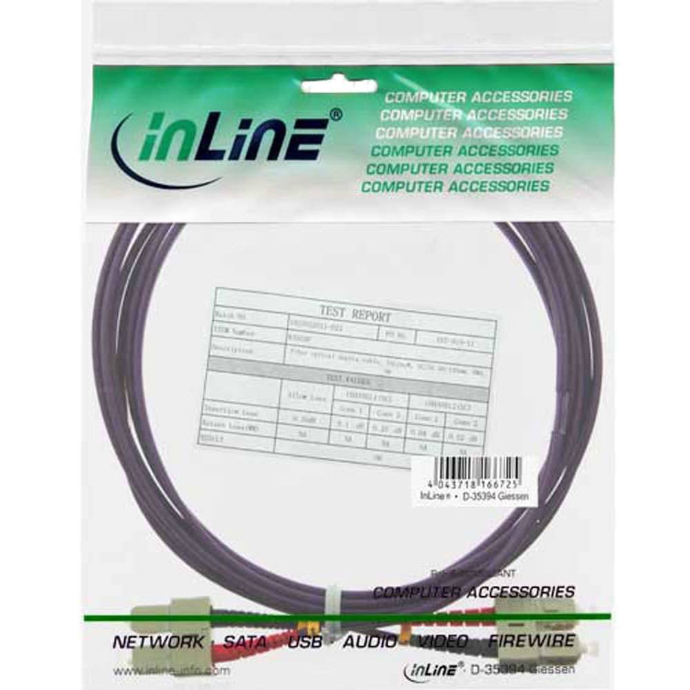 INLINE - LWL Duplex Kabel - SC/SC - 50/125µm - OM4 - 25m