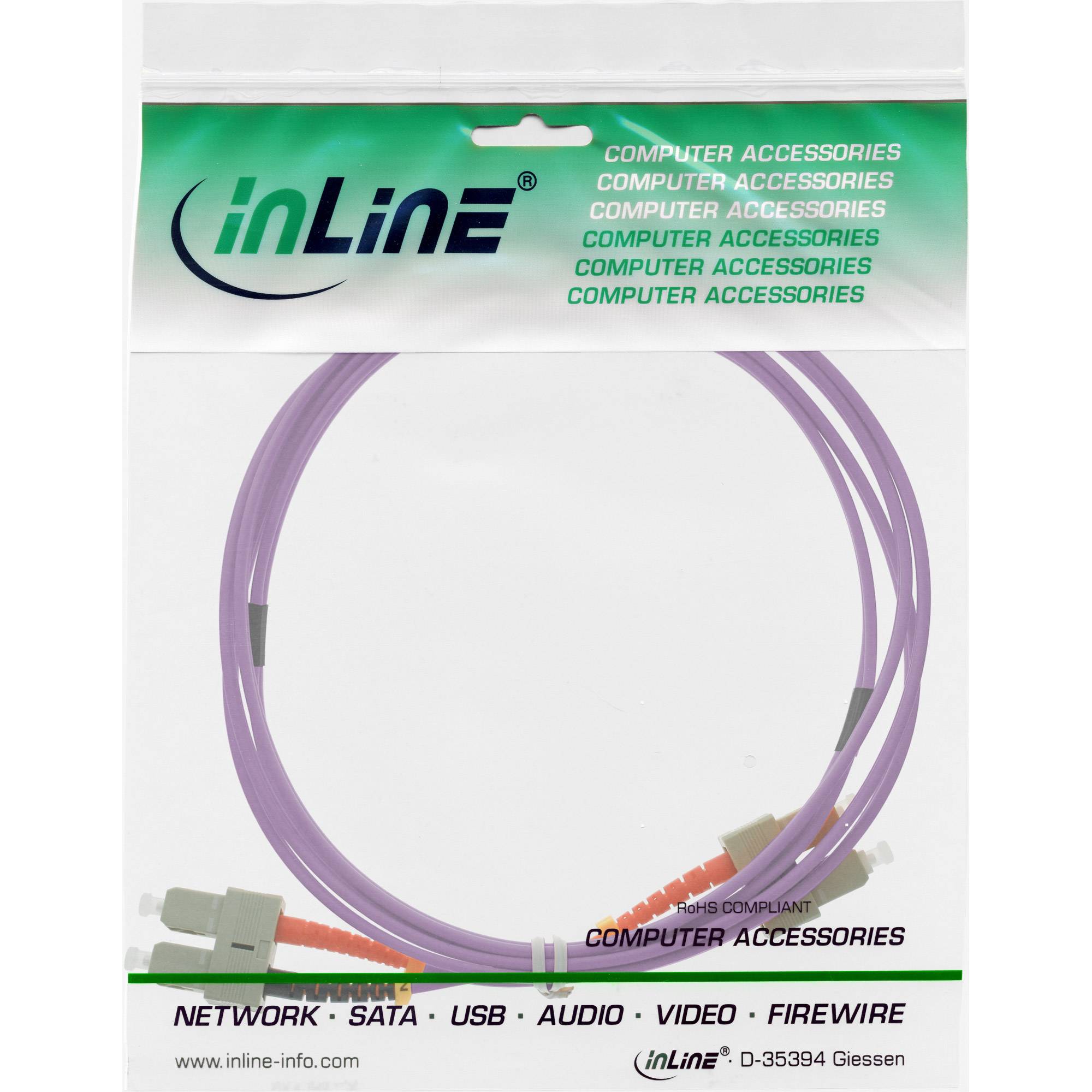 INLINE - LWL Duplex Kabel - SC/SC - 50/125µm - OM4 - 2m